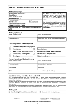 SEPA - Lastschriftmandat Stadt Selm geändert ab dem 23.03.2015