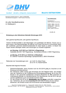 Einladung zu den Zeitnehmer- und Sekretär