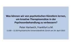 Vortrag P. Hartwich - Psychiatrische Universitätsklinik Zürich