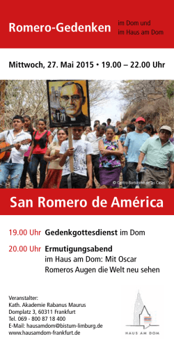 Romero-Gedenkfeiern anlässlich der Selig-Sprechung