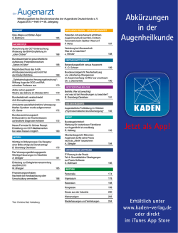 Abkürzungen in der Augen heilkunde Jetzt als App!