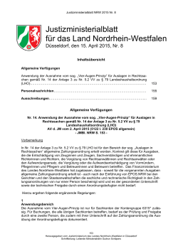 Justizministerialblatt für das Land Nordrhein-Westfalen - NRW