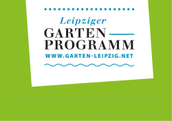 Gartenprogramm 2015/16 - Ein Garten für Leipzig
