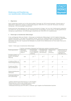 &Auml;nderung und Erweiterung von bestehenden Z&auml;hleranlagen