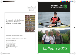 Bulletin 288 Mai 2015 - beim Ruderclub Schaffhausen