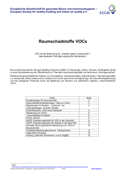 VOC Werte - "Gesundes" Bauen EGGBI