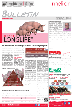 Wirtschaftliche Schweineproduktion dank Langlebigkeit
