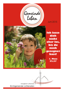 Ausgabe Juni 2015 - Ev.-Luth. Kirchgemeinde Lichtenstein