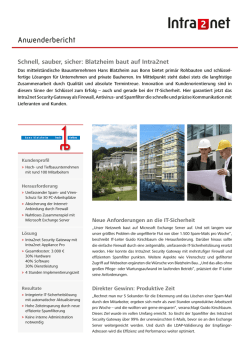 Intra2net Anwenderbericht Blatzheim