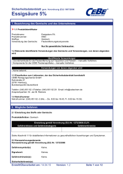 Essigs&auml;ure 5% - CEBE Reinigungschemie GmbH
