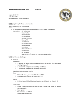 Protokoll der Mitgliederversammlung 2015