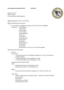 Protokoll der Mitgliederversammlung 2015