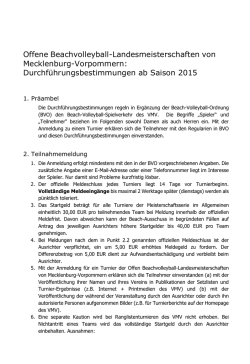 Durchf&uuml;hrungsbestimmungen ab Saison 2015