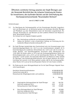 Öffentlich-rechtlicher Vertrag zwischen der Stadt Öhringen und der