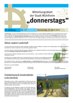 Mitteilungsblatt der Stadt Mühlheim Aktion saubere Landschaft