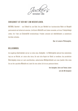 EINFACHHEIT IST DER MUT ZUM WESENTLICHEN. WILLKOMMEN.
