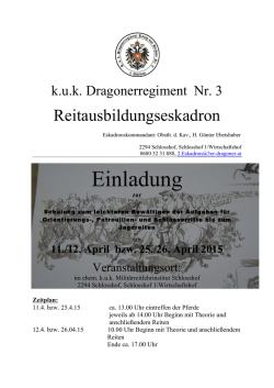 kursausschreibung kav. Reiten April 2015