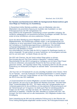 Informationen zum AEVO-Kurs - HGV in der Samtgemeinde