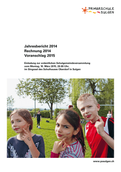 Jahresbericht 2014 - Primarschule Sulgen