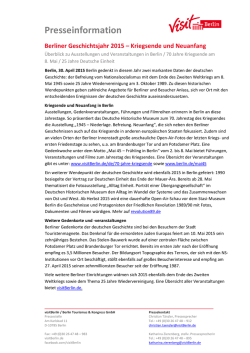 Berliner Geschichtsjahr 2015 – Kriegsende und Neuanfang
