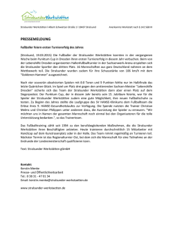 PRESSEMELDUNG - Stralsunder Werkstätten