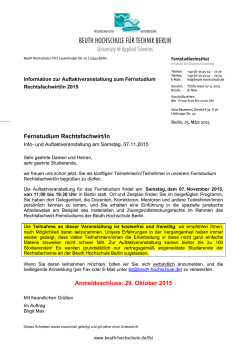Ja - Beuth Hochschule f&uuml;r Technik Berlin