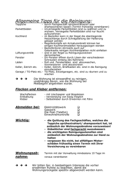 Checkliste Reinigung Wohnungsrückgabe