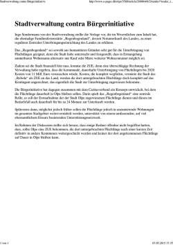 Stadtverwaltung contra B&uuml;rgerinitiative