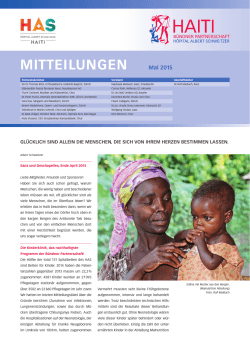 Mitteilungsblatt Mai 2015 - Bündner Partnerschaft Hôpital Albert