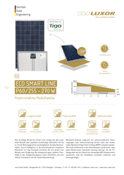 ECO SMART LINE P60/255 &ndash; 270 W