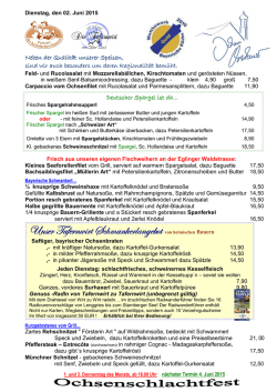 Gasthof Tageskarte - Oberhauser Egling