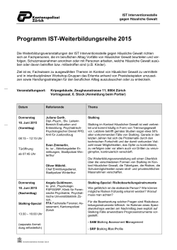 Programm IST-Weiterbildungsreihe 2015
