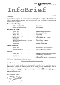 InfoBrief - Mai 2015 - Grundschule Ilmenaustra&szlig;e