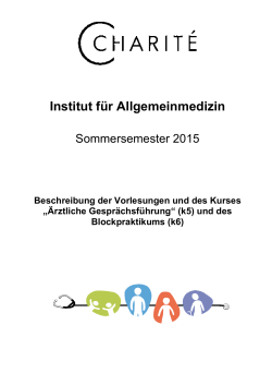 Semesterbroschüre SoSe 2015 - Institut für Allgemeinmedizin