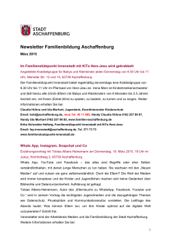 Newsletter Familienbildung Aschaffenburg 02/ 2015