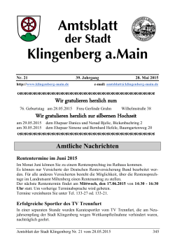 Amtsblatt Nr. - Klingenberg am Main