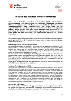 Pressemitteilung vom 9 Juni 2015 - Immobilienmarkt