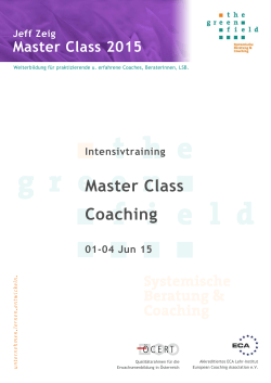 Master Class Coaching 2015 - Intensivtraining mit