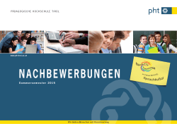 NACHBEWERBUNGEN - Pädagogische Hochschule Tirol