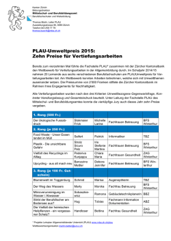 PLAU-Umweltpreis 2015 - Mittelschul