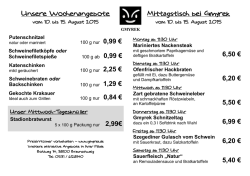 Jeden Tag etwas anderes zum Mittag
