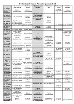 Gottesdienstplan und Nachrichten - Pfarrverbund