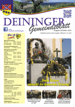 „Frohe Ostern wünscht die Gemeinde Deining“