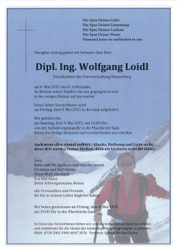 Dipl. Ing. Wolfgang Loidl