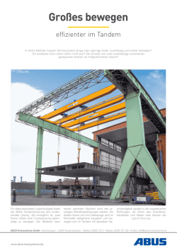 Gro&szlig;es bewegen - Abus Kransysteme GmbH