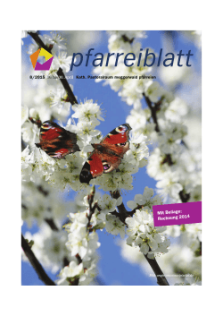 Pfarreiblatt Nr. 08/2015 - Pfarrei St. Martin Adligenswil