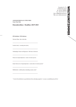 Einsendeschluss / Deadline: 20-07-2015