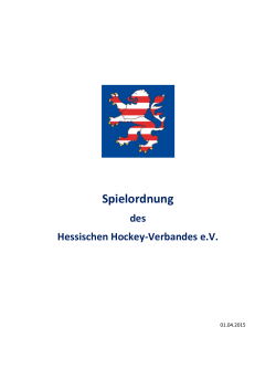 HHV Spielordnung - Deutscher Hockey Bund e.V.