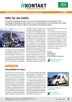 Hilfe f&uuml;r die Helfer - inKONTAKT der Selbsthilfe Newsletter der AOK