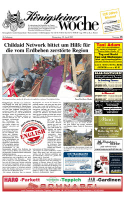 Childaid Network bittet um Hilfe für die vom Erdbeben zerstörte